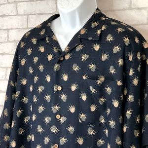 Tommy Bahama 100% Silk  Pineapple Camp Shirt (XL)